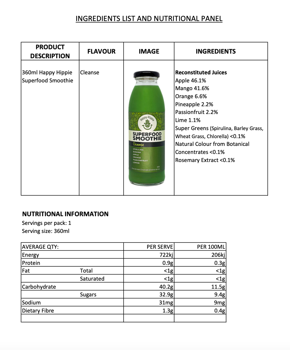 Cleanse Superfood Smoothie - 12 x 350ml