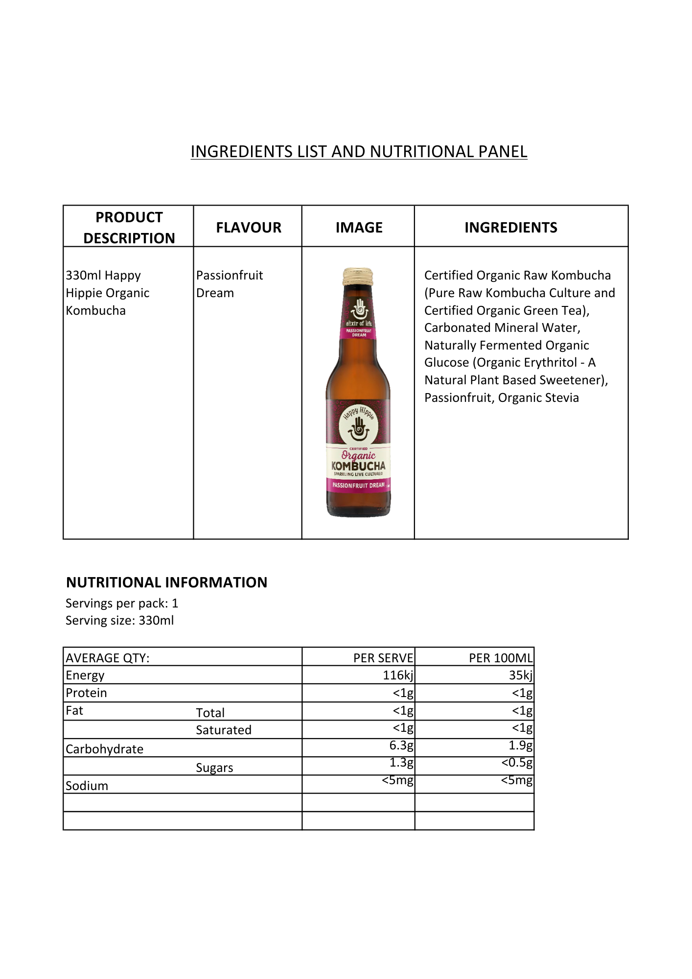 Passionfruit Dream - 12 x 330ml bottles